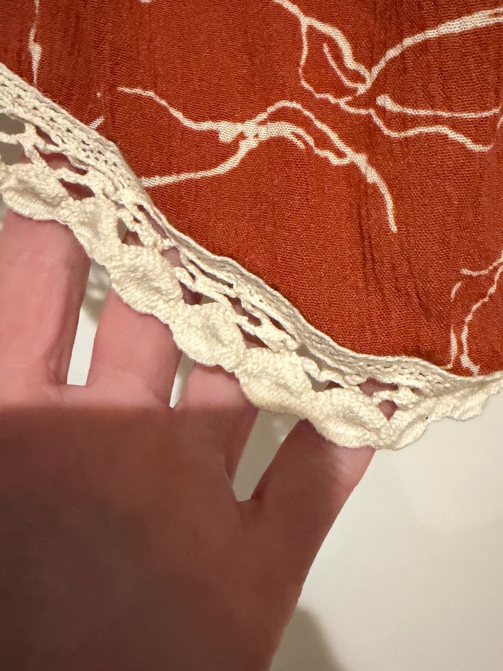 Maurices Rust and Cream Printed Knit Top - Picture 3 of 8